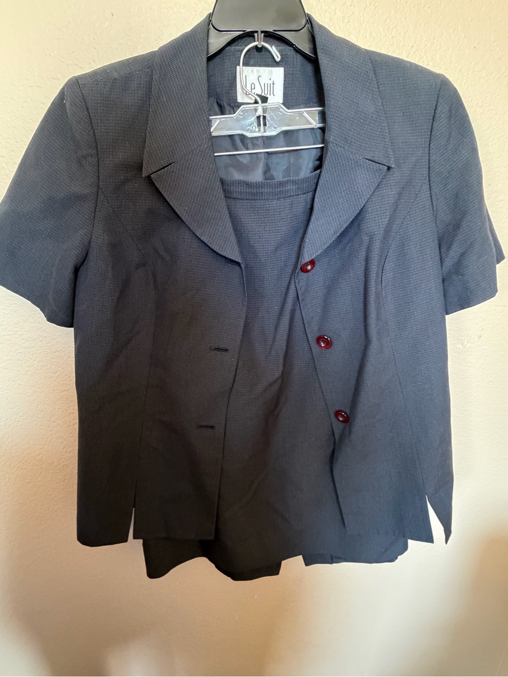 $25 SUIT SALE Classic women Short-Sleeve Navy Blazer with Matching Vest